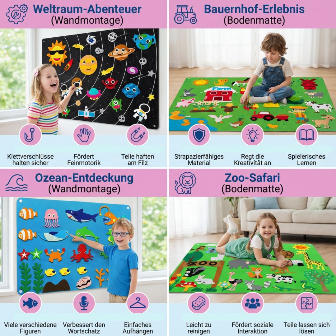 Montessori Felt Worlds | Educational Toy with Colorful Animal Figures | Engaging Learning Experience for Imagination and Creativity 4