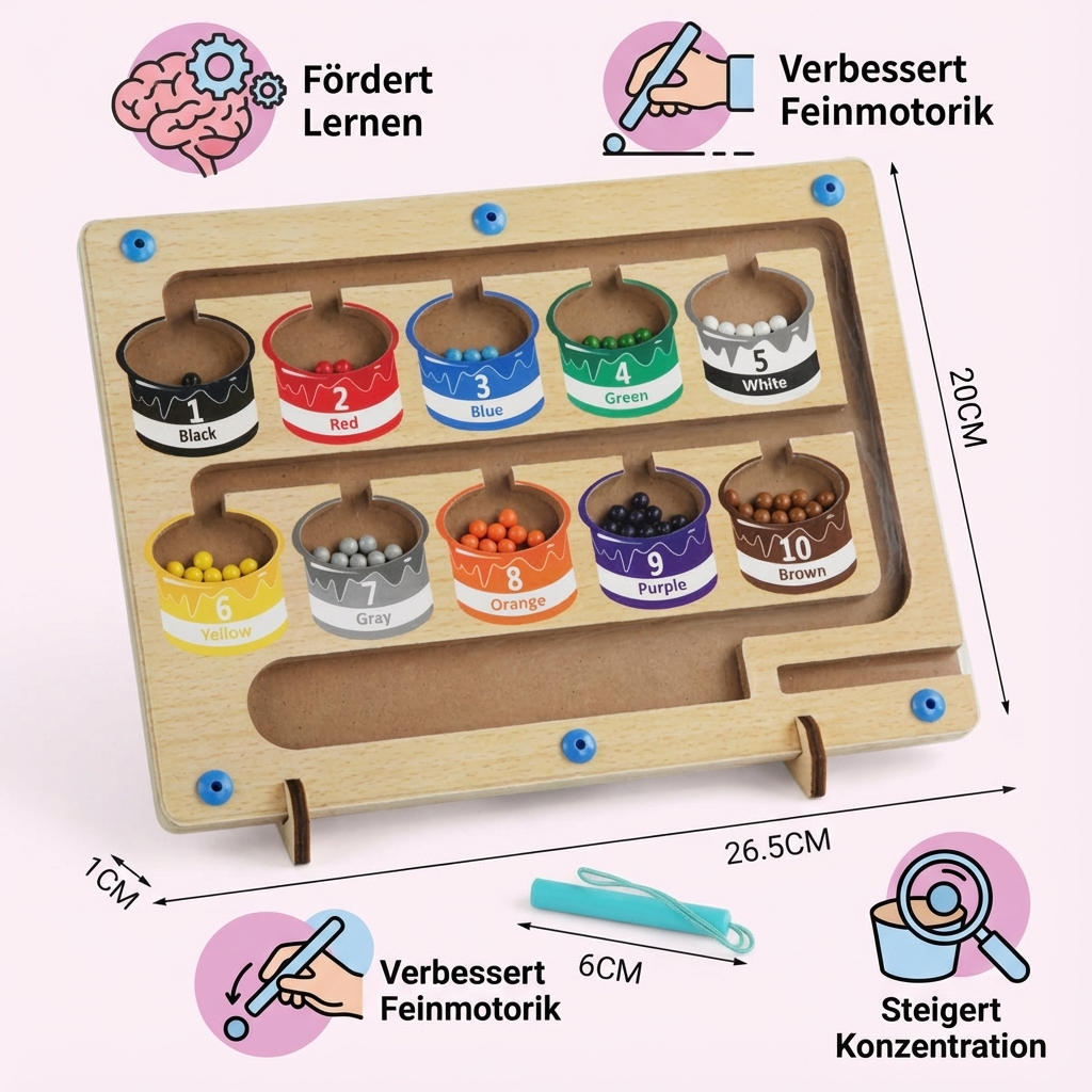 Montessori Magnetic Labyrinth | Educational Toy for Motor Skills Development | Fun Learning Experience for Kids Age 3+ 5