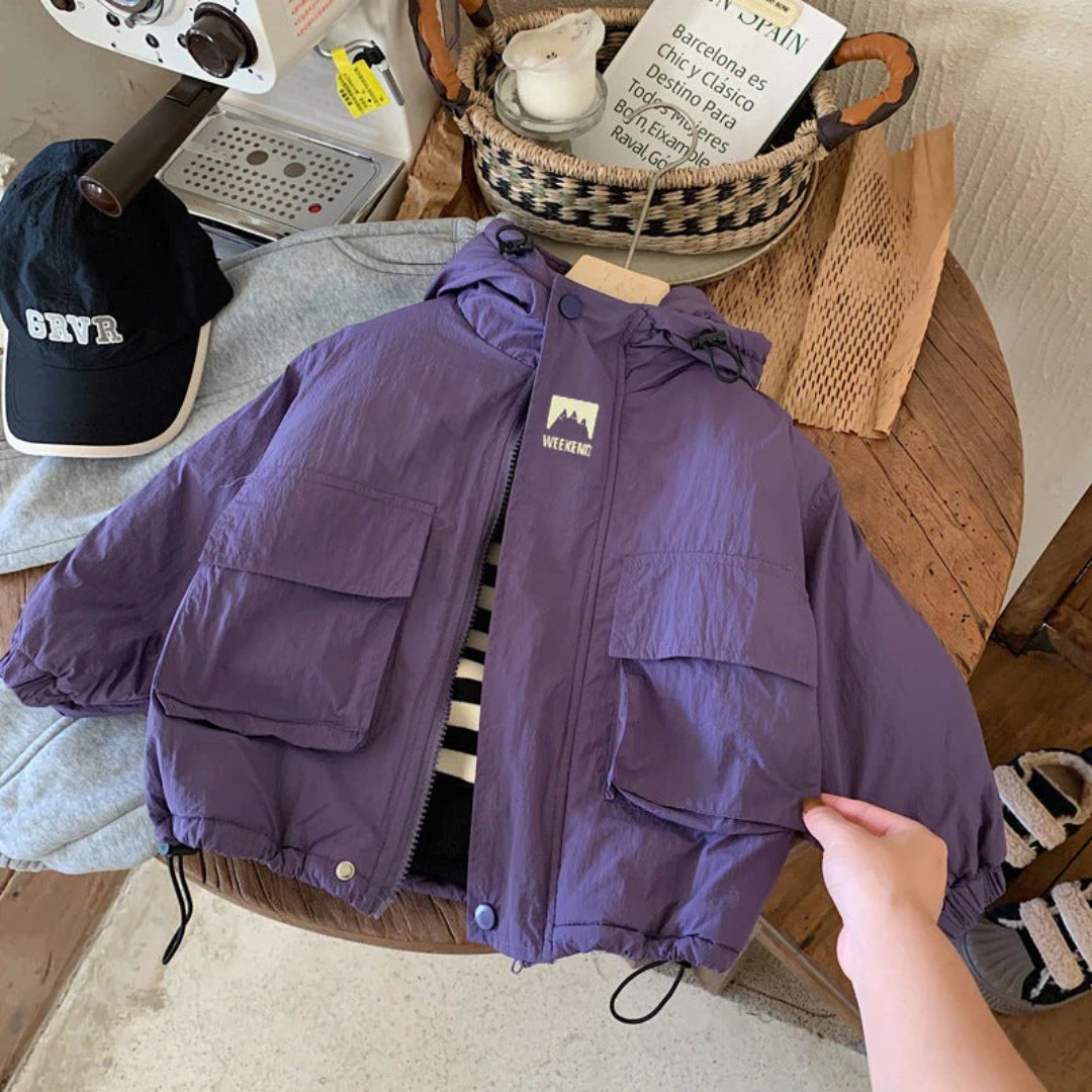 Unisex Polyester Hooded Windbreaker