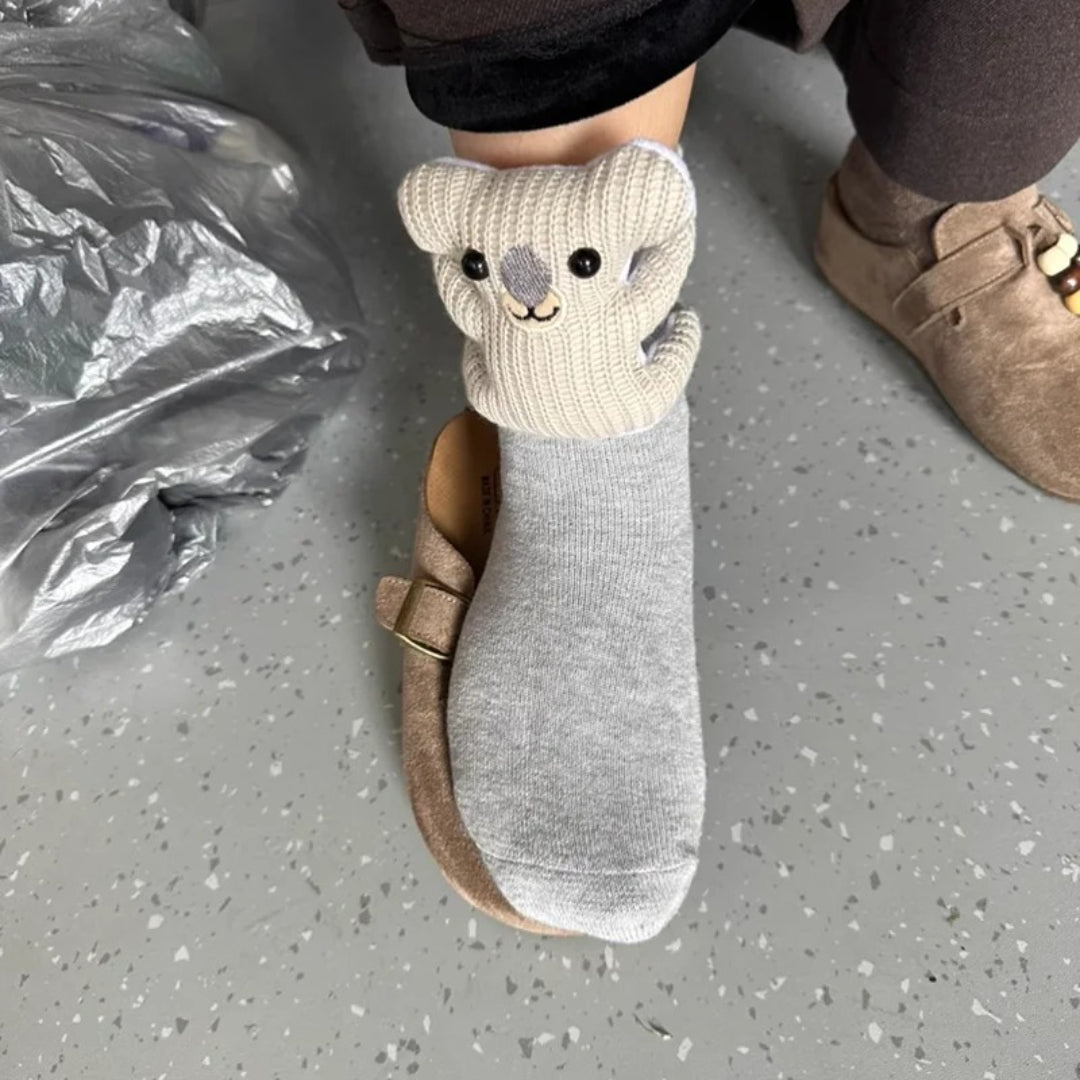 Cozy 3D Animal-Inspired Slipper Socks with Non-Slip Sole
