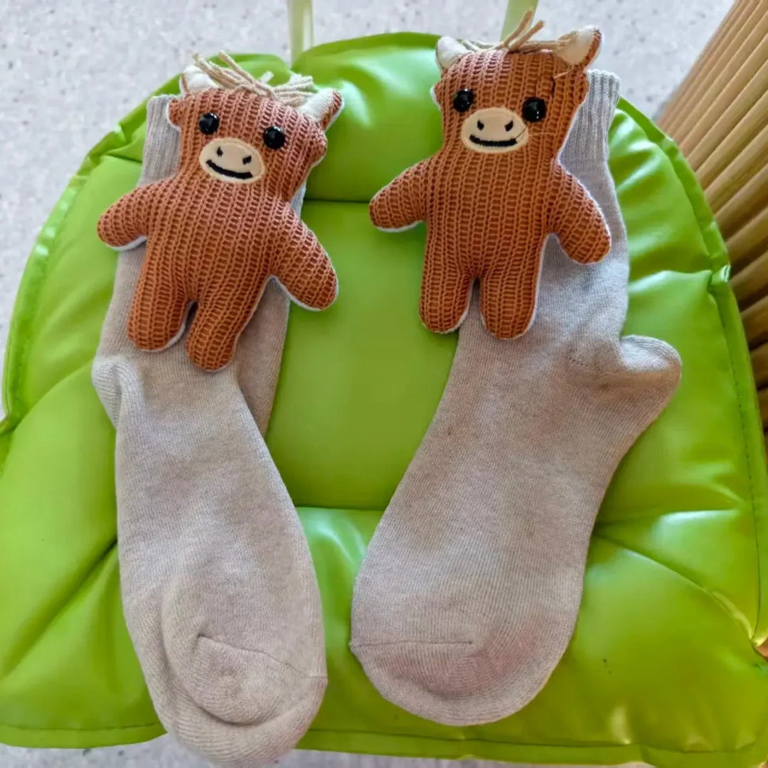 Cozy 3D Animal-Inspired Slipper Socks with Non-Slip Sole