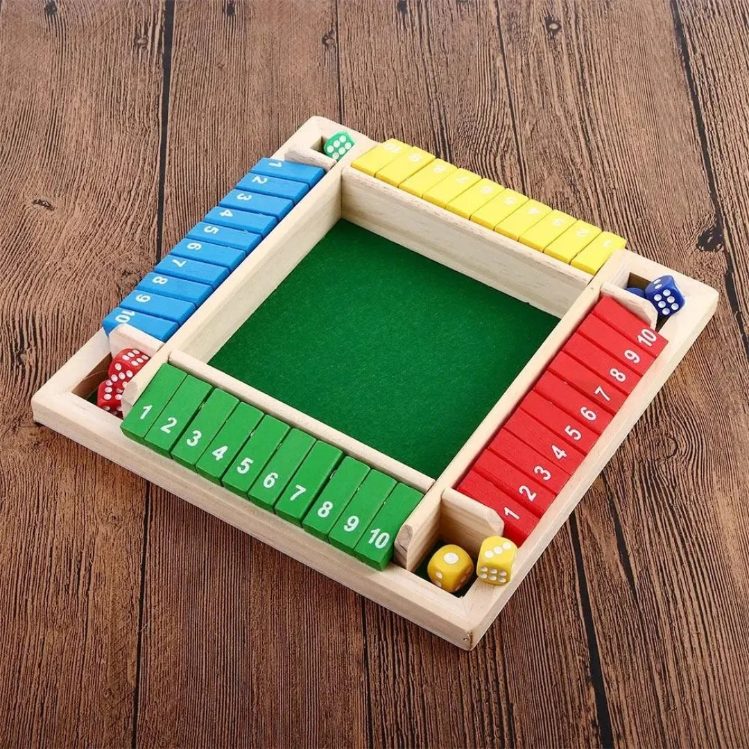 Wooden Shut the Box Game - Family Fun for up to 4 Players