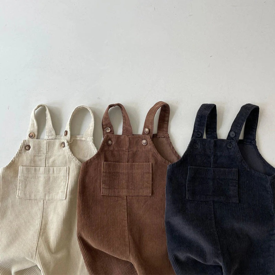 Unisex Striped Cotton Baby Dungarees