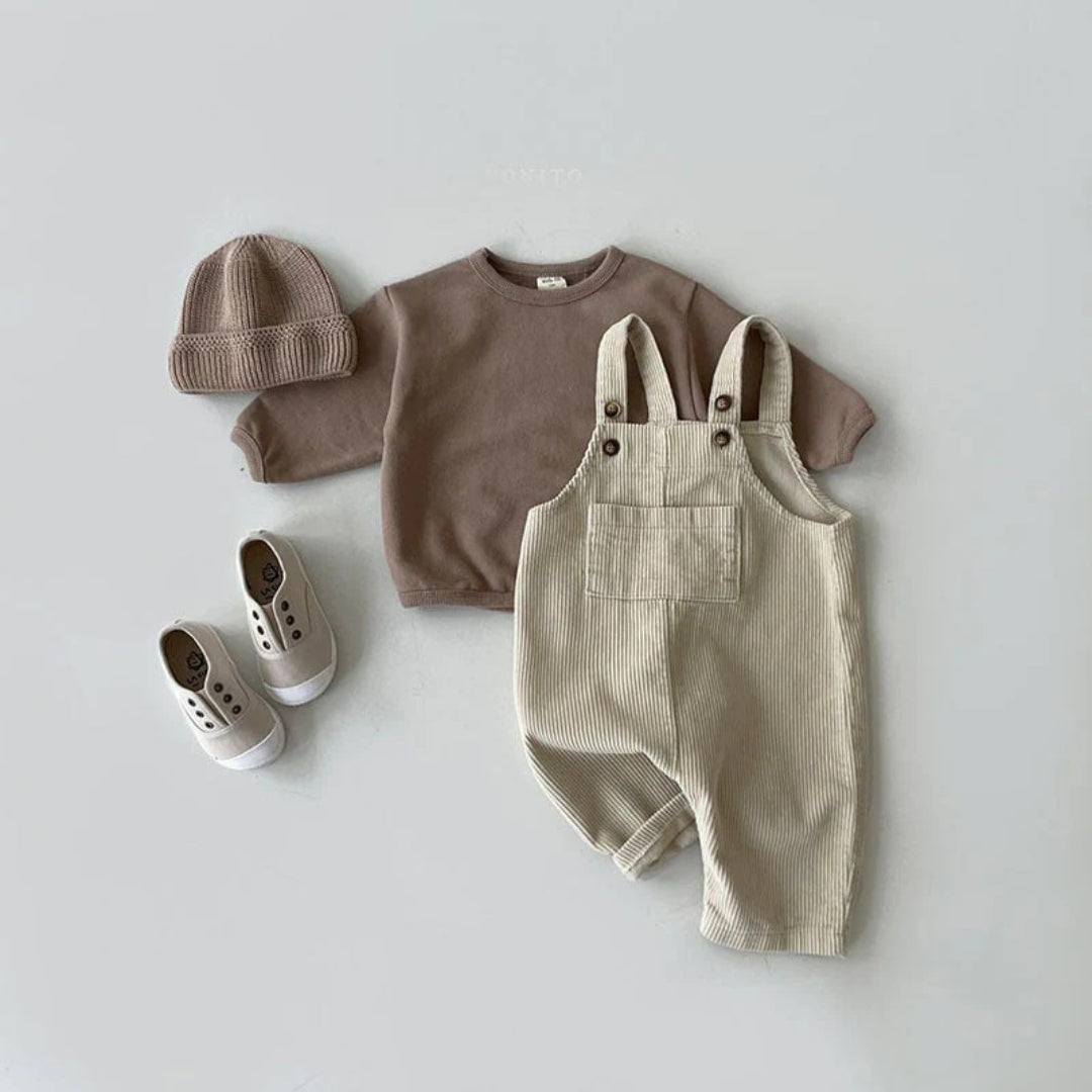 Unisex Striped Cotton Baby Dungarees