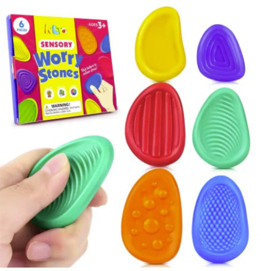 Set of 6 Textured Sensory Stones for Calming Play