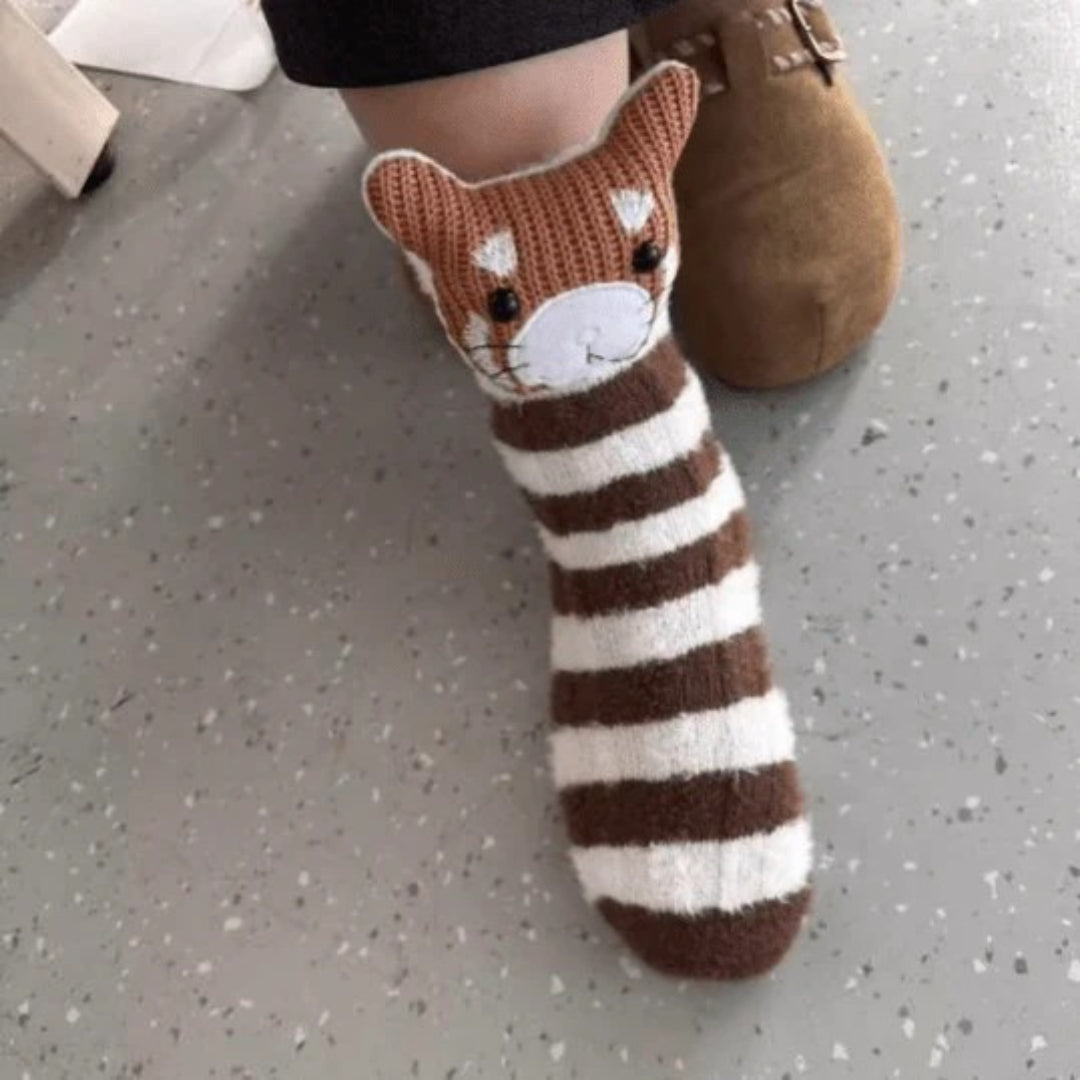 Cozy 3D Animal-Inspired Slipper Socks with Non-Slip Sole