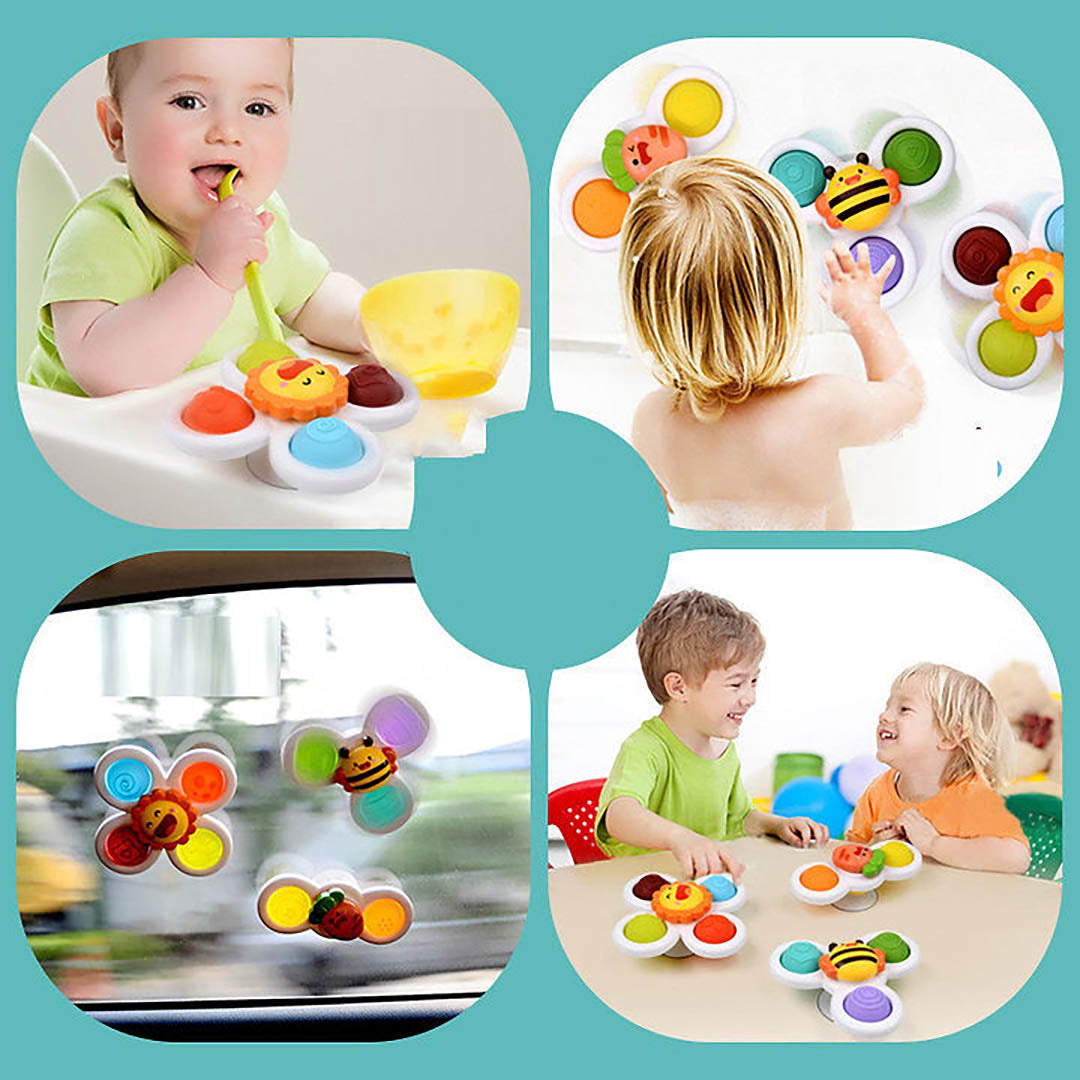 Drehendes Saugnapfspielzeug – Fesselndes sensorisches Spiel für Babys