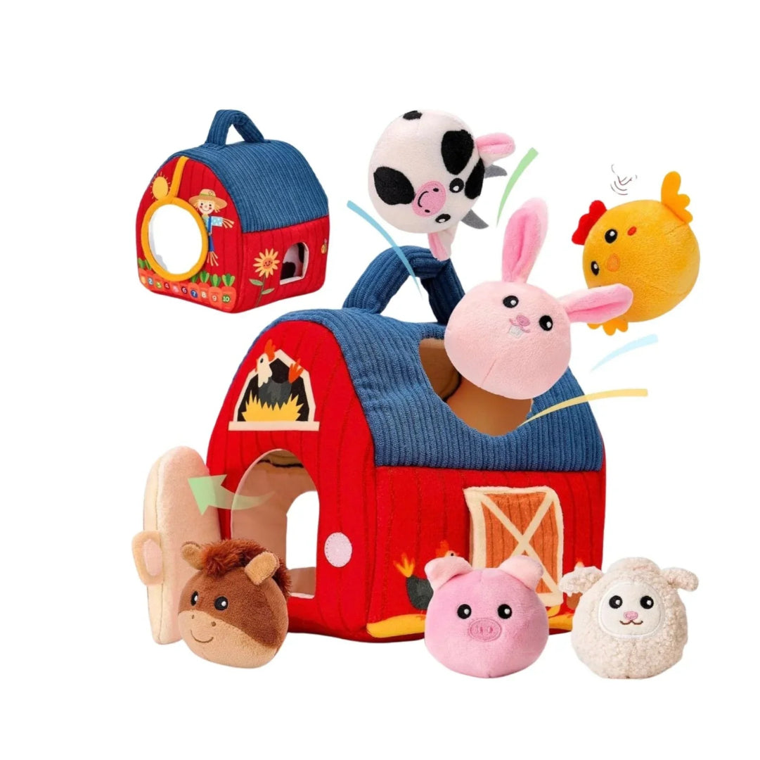 Plush Farm Animal Figure Set