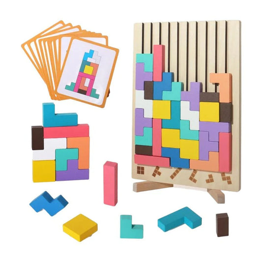 Wooden Stacking Puzzle Toy for Motor Skills Development