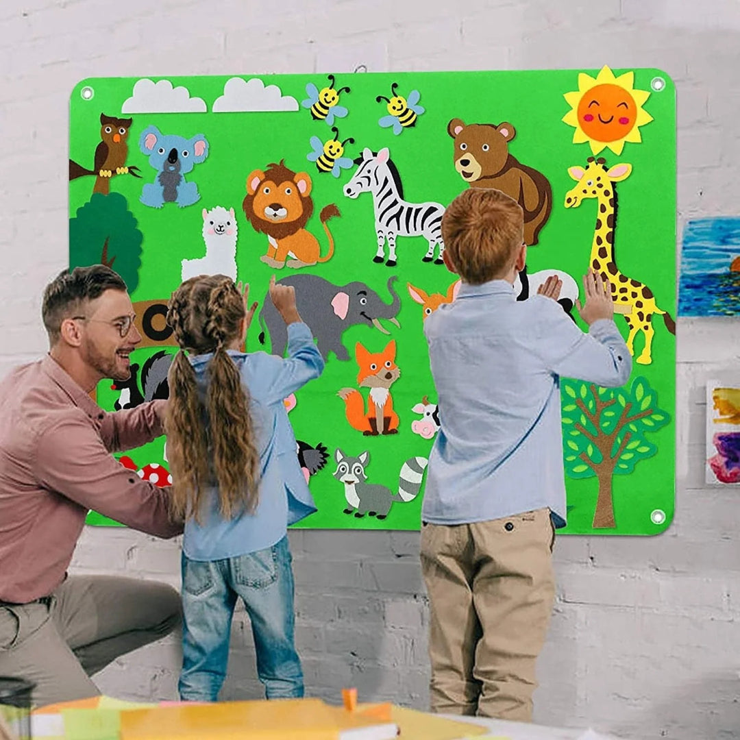 Farm-Themed Felt Activity Board with Animal Figures
