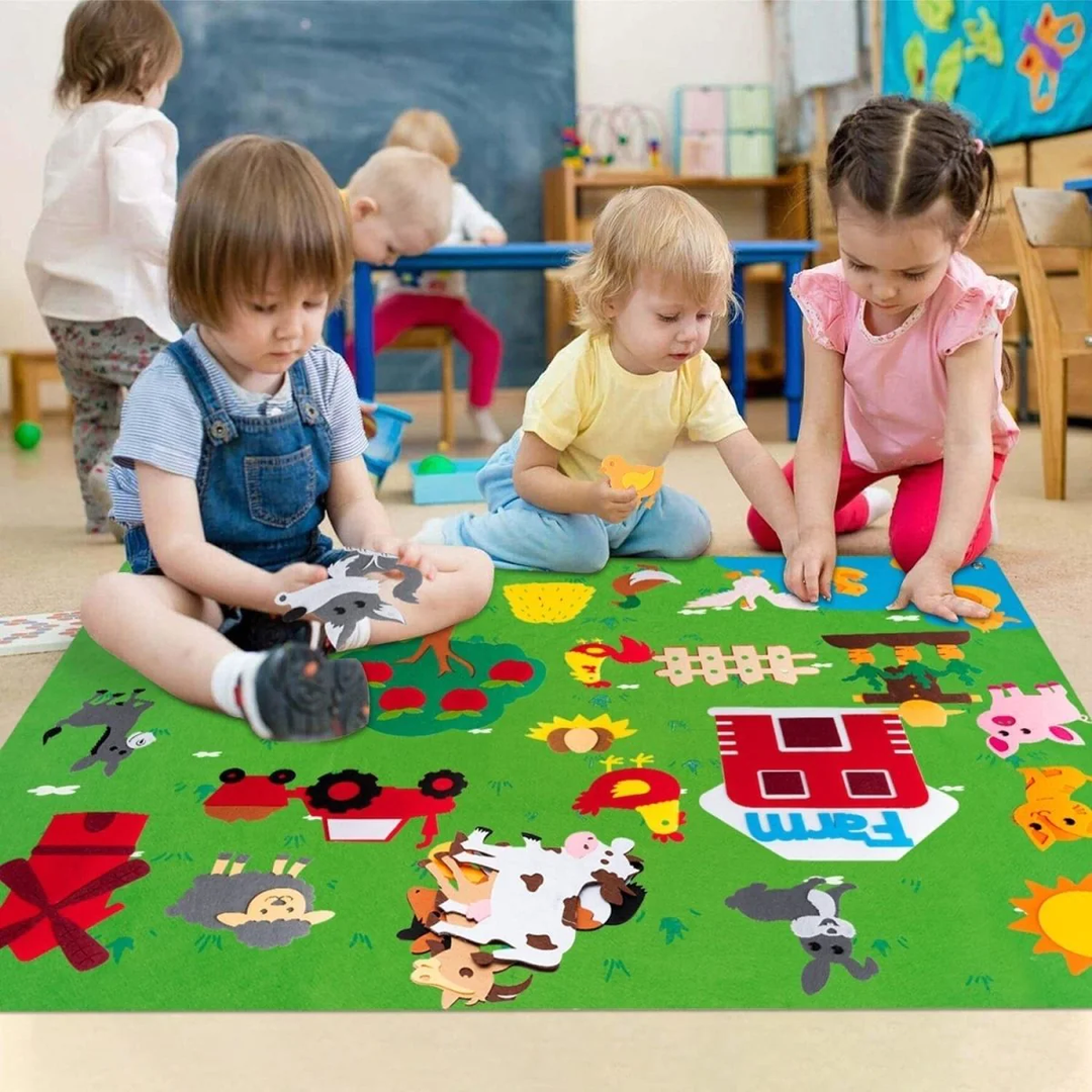 Animal-themed felt worlds for imaginative play