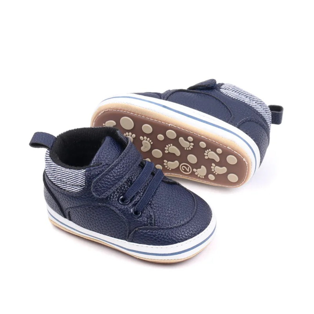 Soft slip-on first-walker shoes with a flexible sole