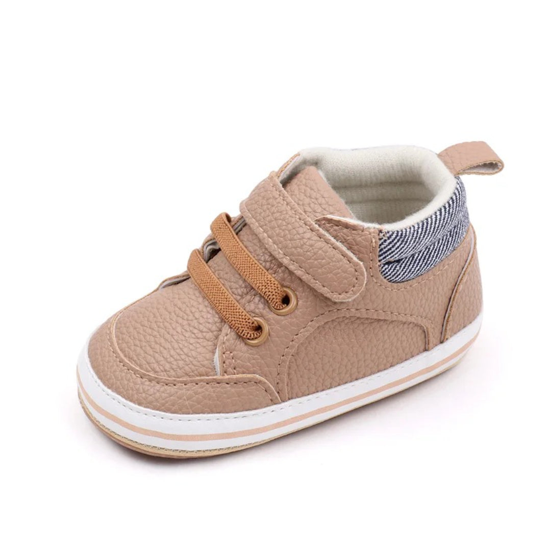 Soft slip-on first-walker shoes with a flexible sole