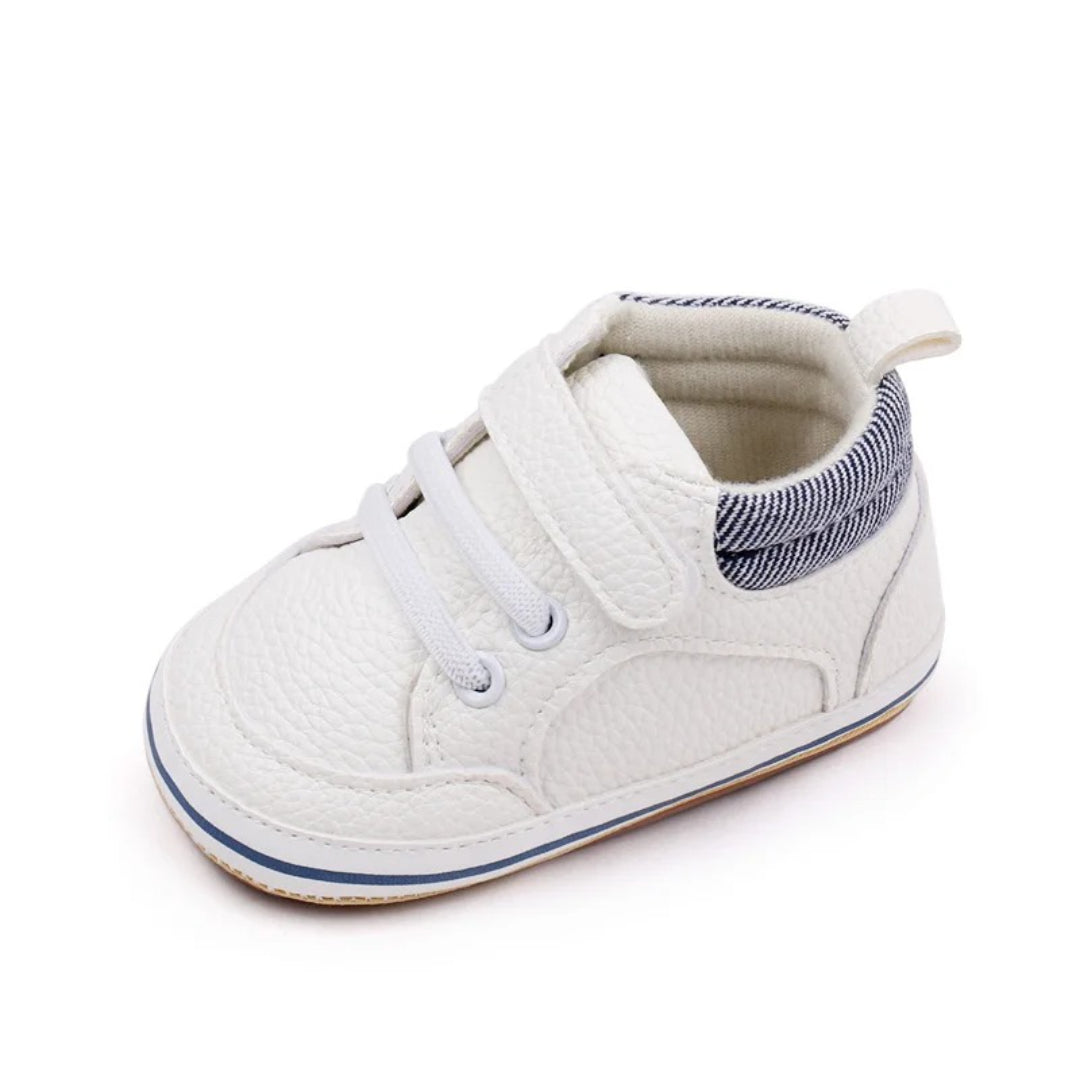 Soft slip-on first-walker shoes with a flexible sole