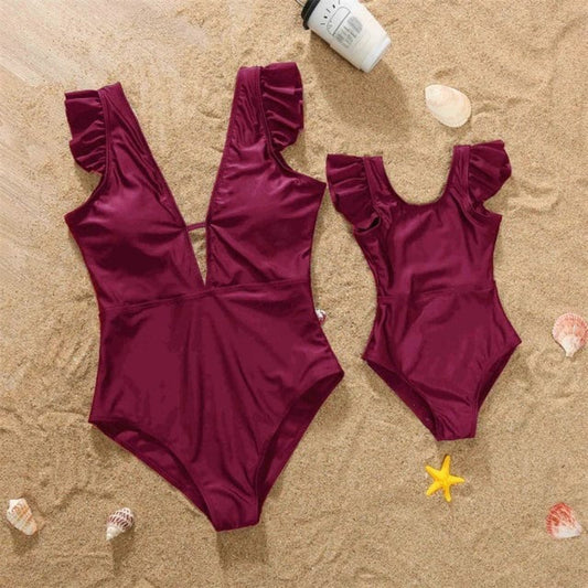 Coordinated Mother and Daughter Swimsuit Set - Girls' Bikini