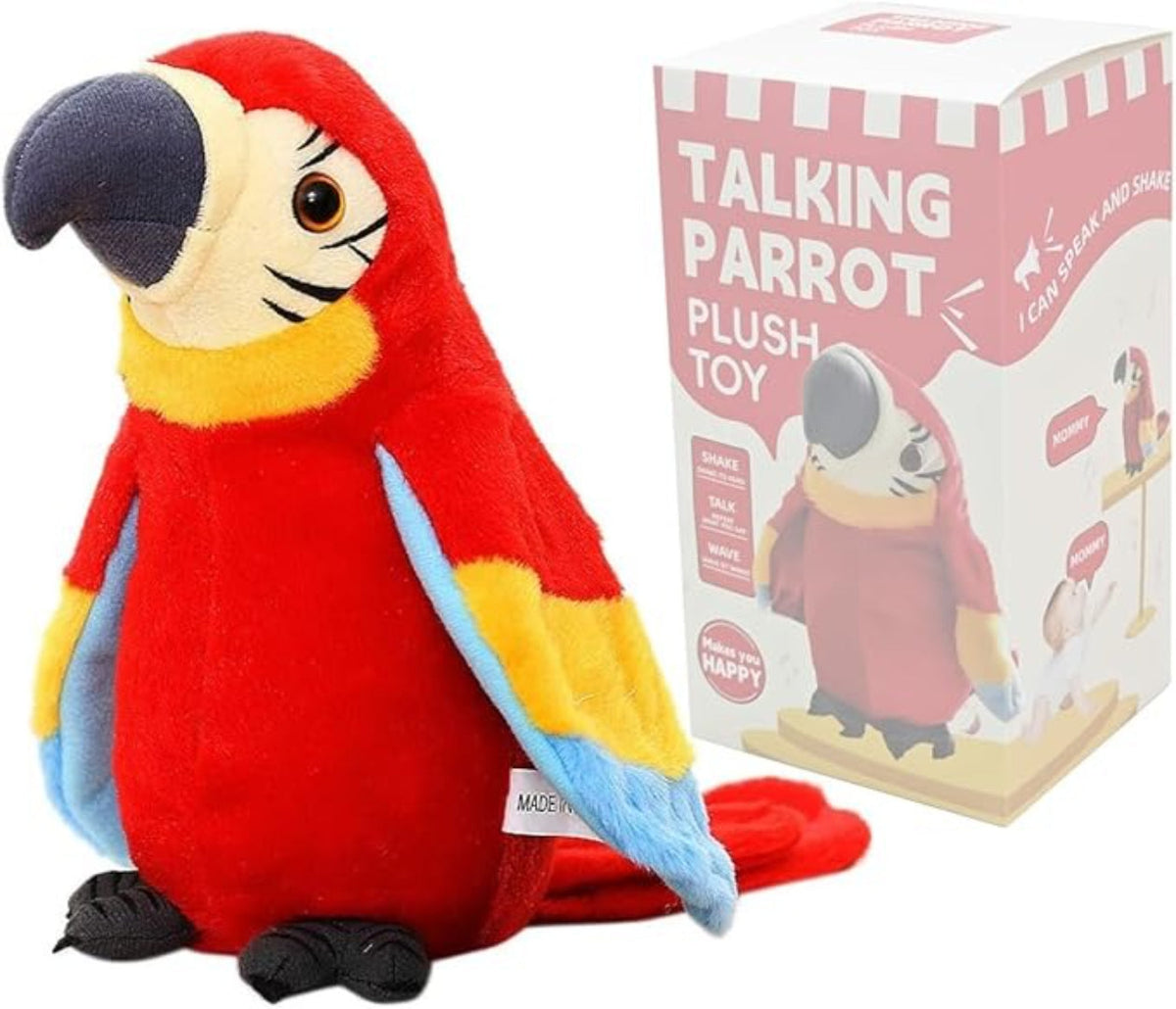 Voice-activated interactive plush parrot toy