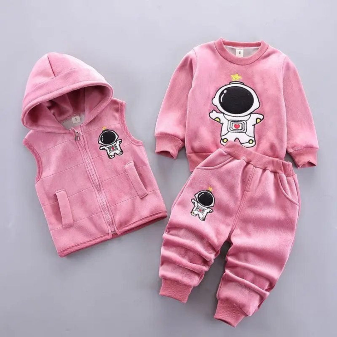 Baby Outfit Set: Bären-Themen Jacke Weste und Hose