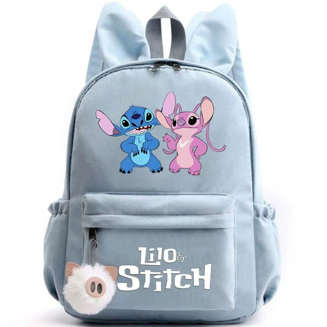 Stitch-Themen-Schulrucksack mit Schlüsselanhänger