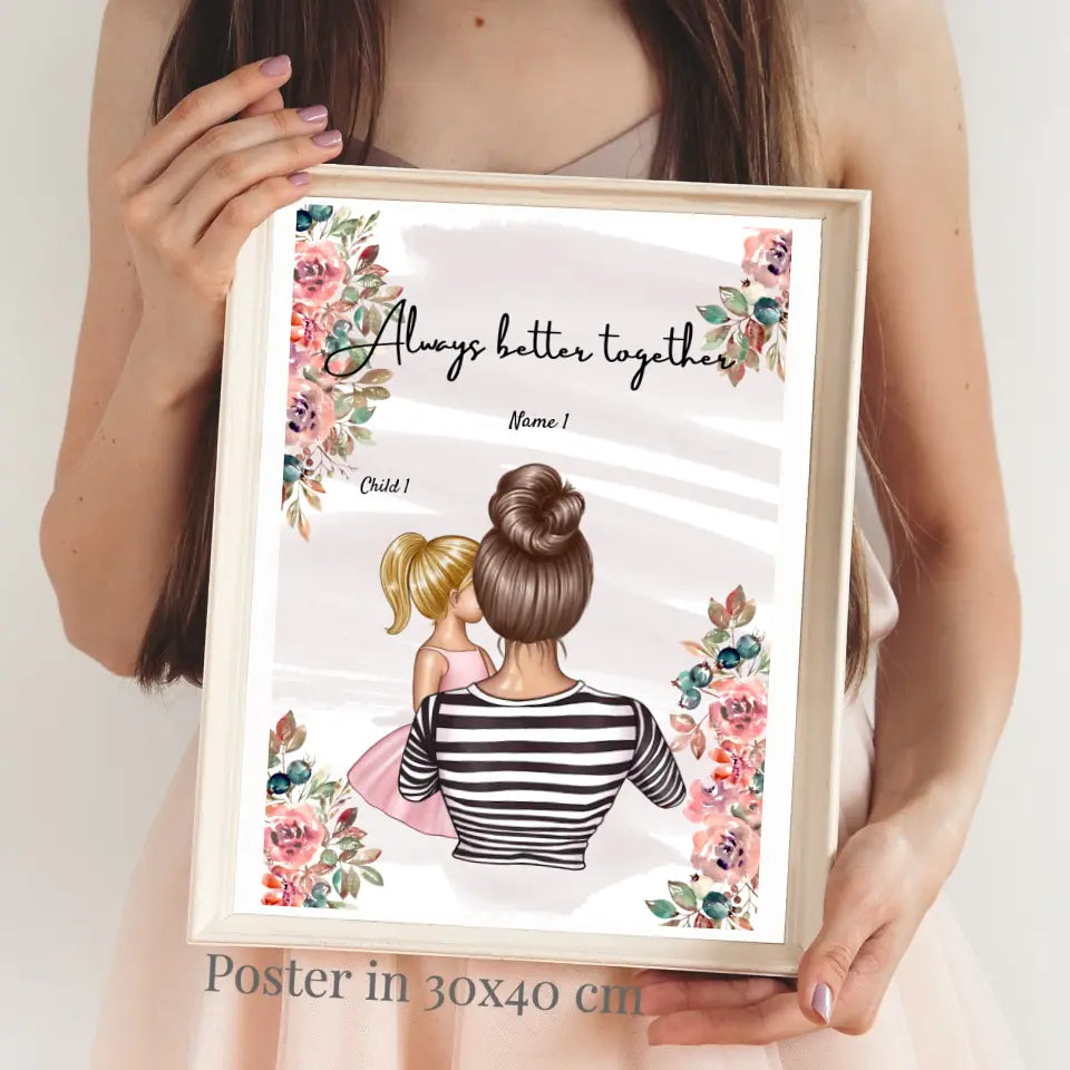 Best mom - personalized poster (1-4 children)