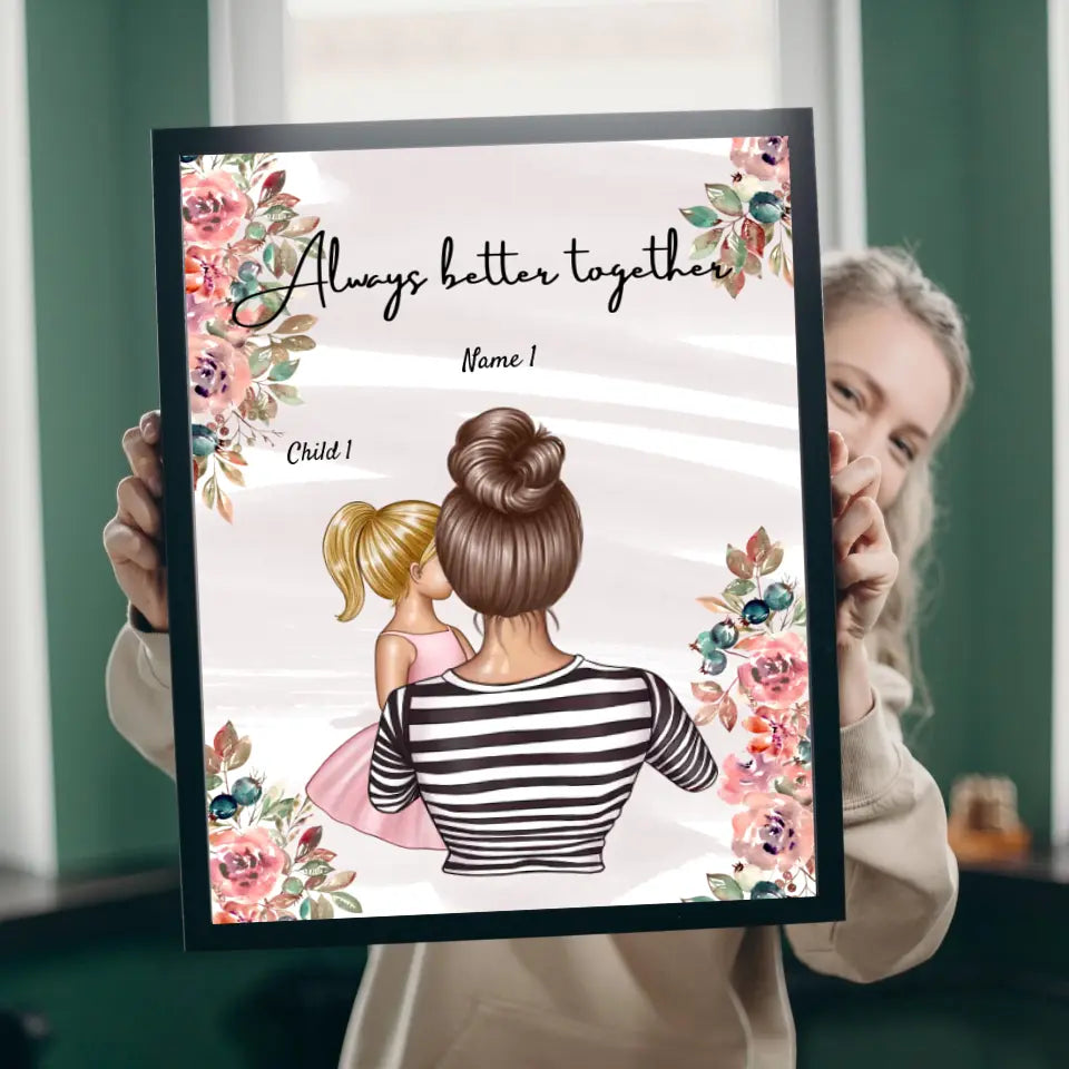 Best mom - personalized poster (1-4 children)